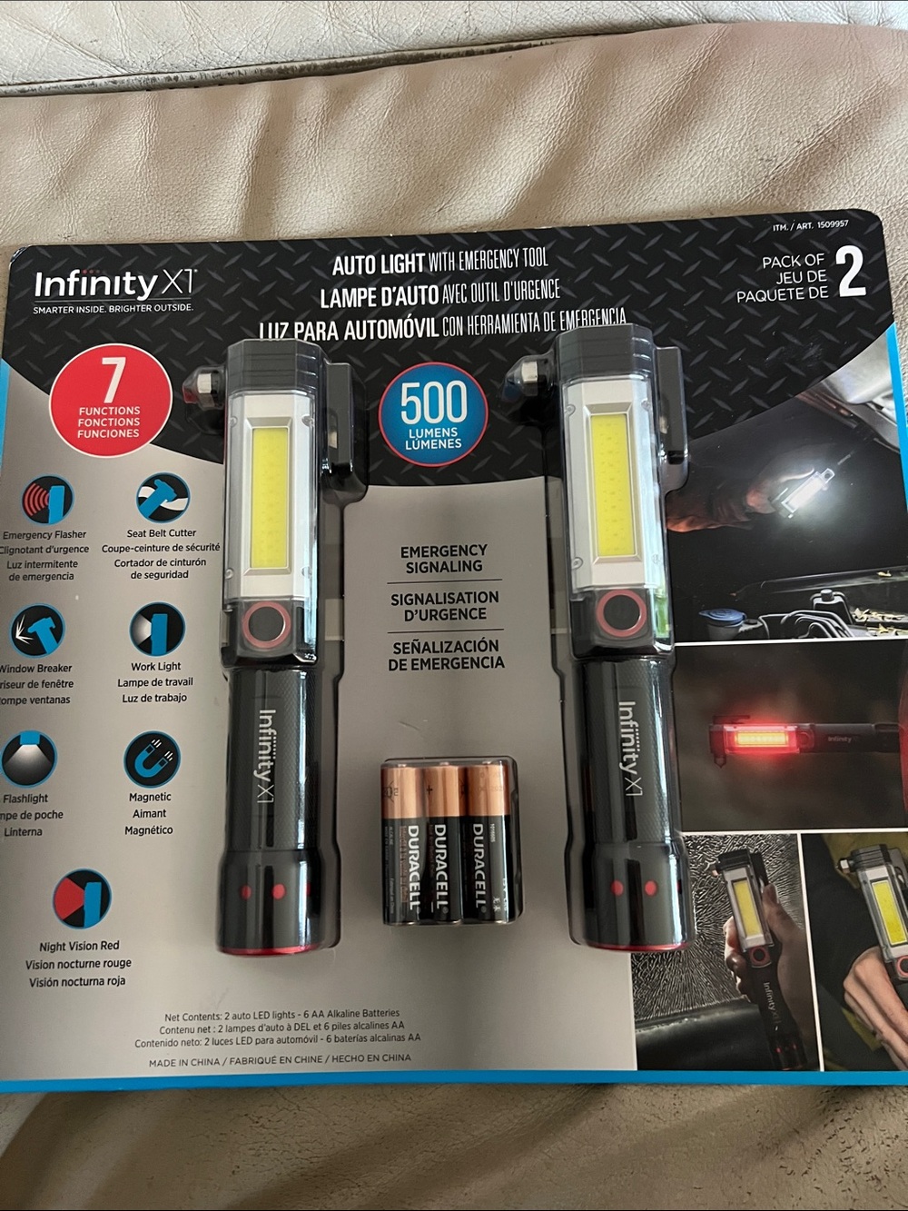 NFINITY Infinity X1 Auto Emergency Light Set - Black with Red Lens